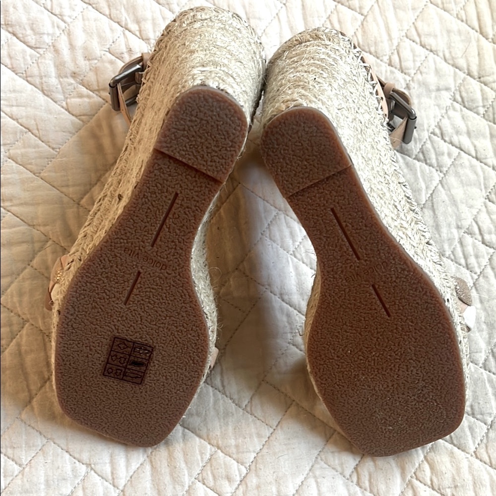 Nude Braided Espadrille Wedge Sandals with Ankle Strap - Picture 8 of 11